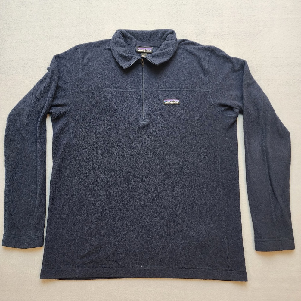 Patagonia Micro D Quarter-Zip Fleece Pullover Mens Medium New Navy outdoor.